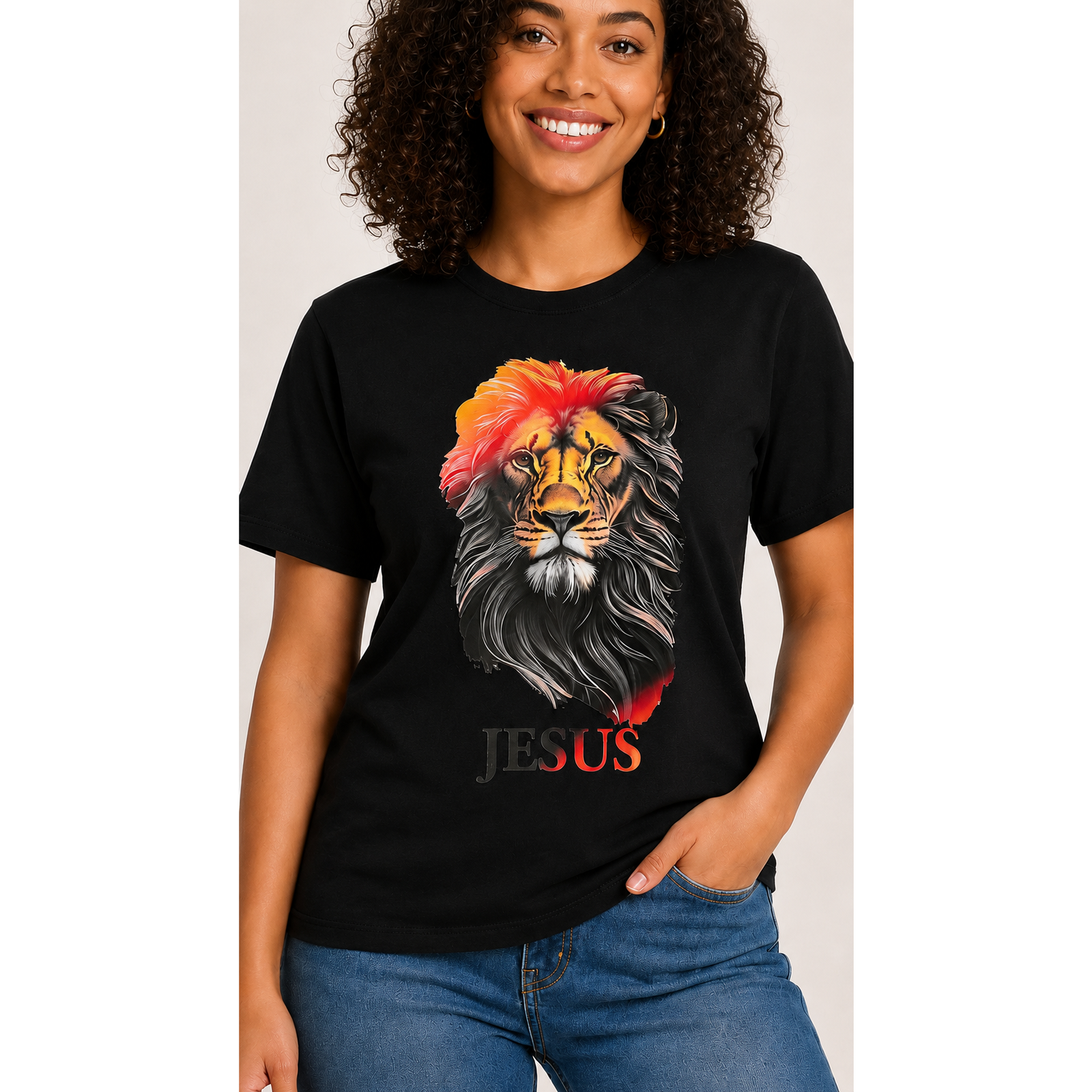 camiseta-jesus-leao-preta-close-estampa