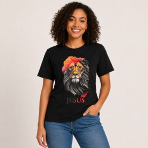 Camiseta Feminina Jesus Leão de Judá Algodão Menegotti