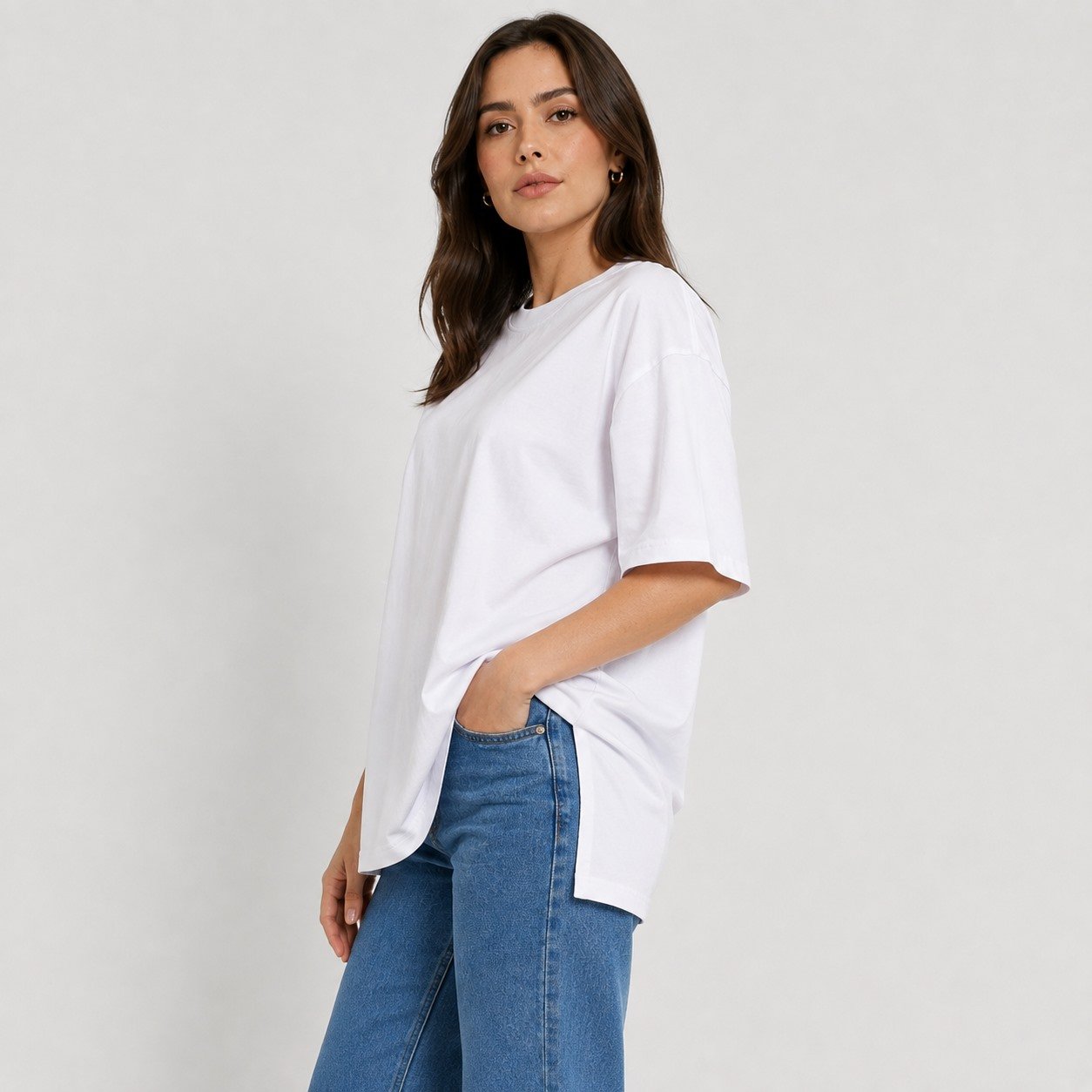 Camiseta Oversized Feminina Lisa 100% Algodao Menegotti Camiseta Oversized Feminina Lisa 100% Algodao Menegotti