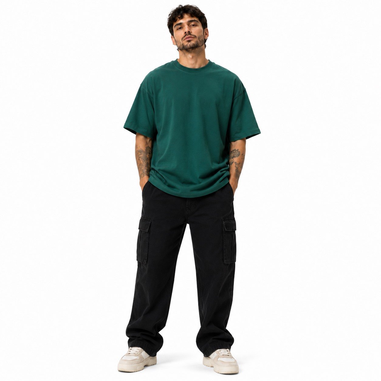 camiseta-oversized-masculina-verde-petroleo-01-capa-modelo-masculino-frente